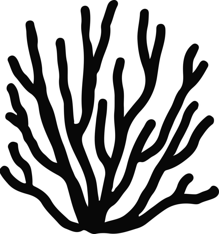 ilustración vectorial de un adorno de coral en colores blanco y negro vector