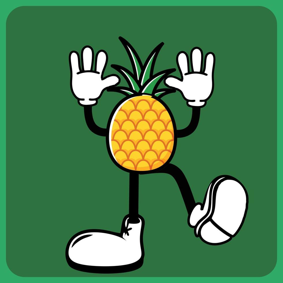 vector illustration of a cartoon fruit character with legs and arms