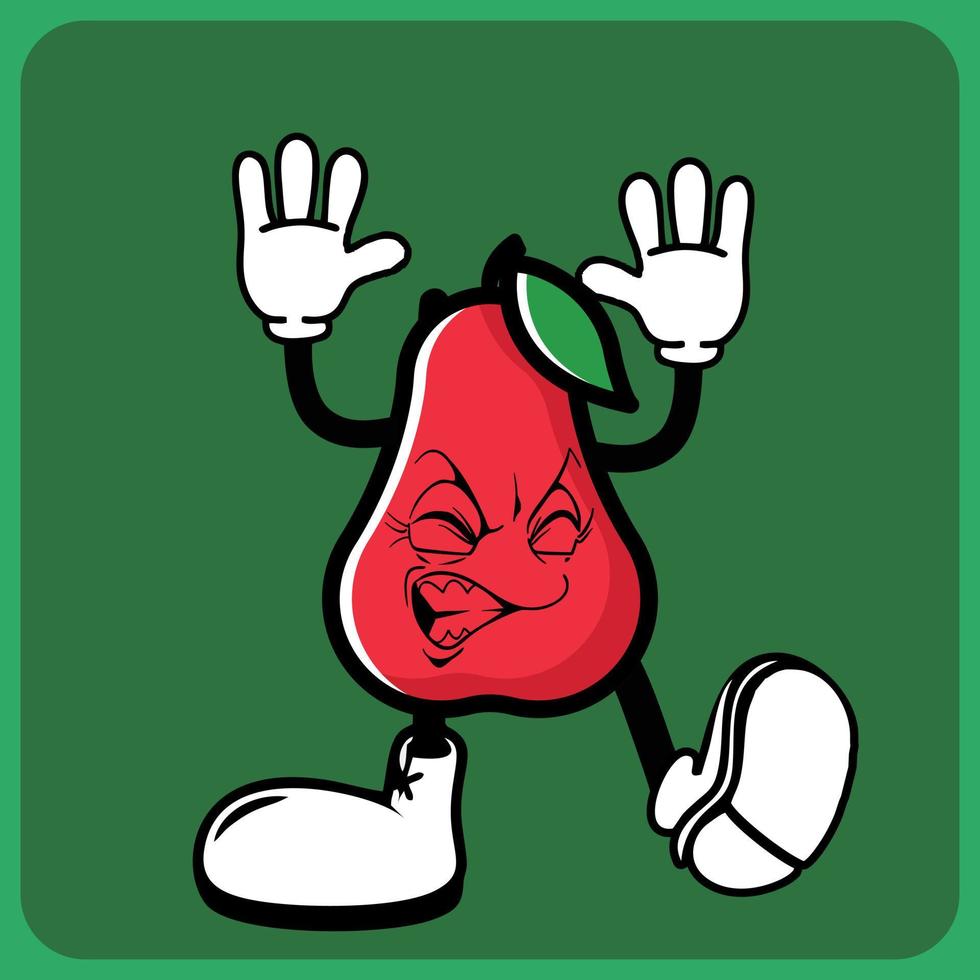 vector illustration of a cartoon fruit character with legs and arms