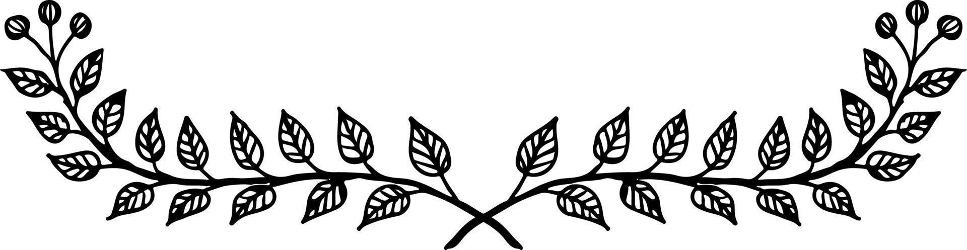 vector illustration of a floral ornament in black and white colors