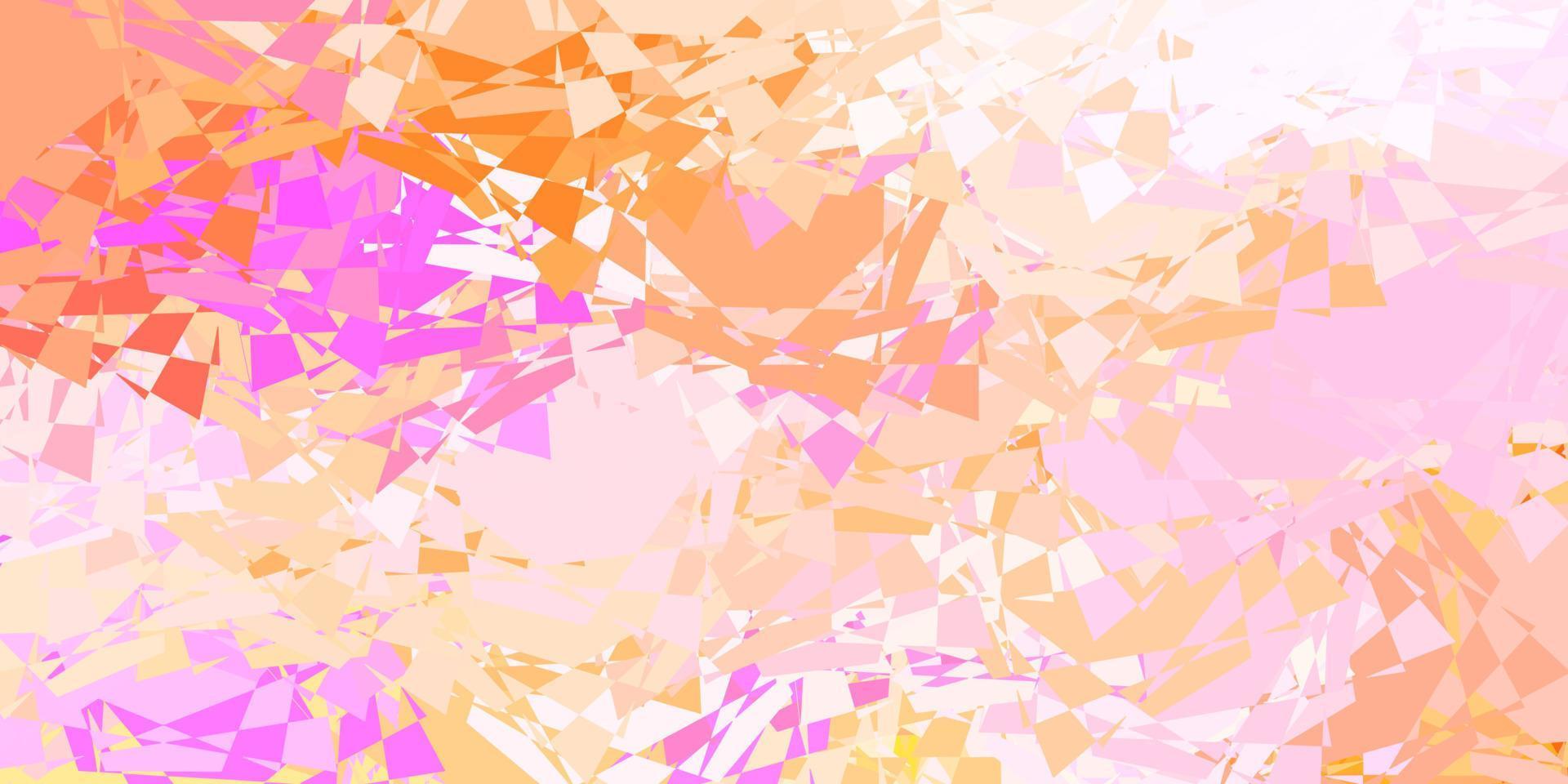 Light Pink, Yellow vector pattern with polygonal shapes.