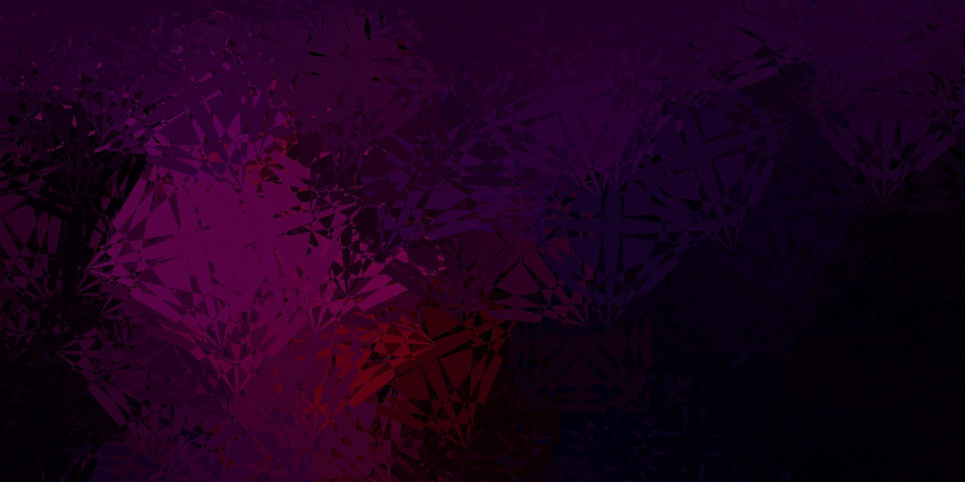 Dark Pink, Red vector backdrop with triangles, lines.