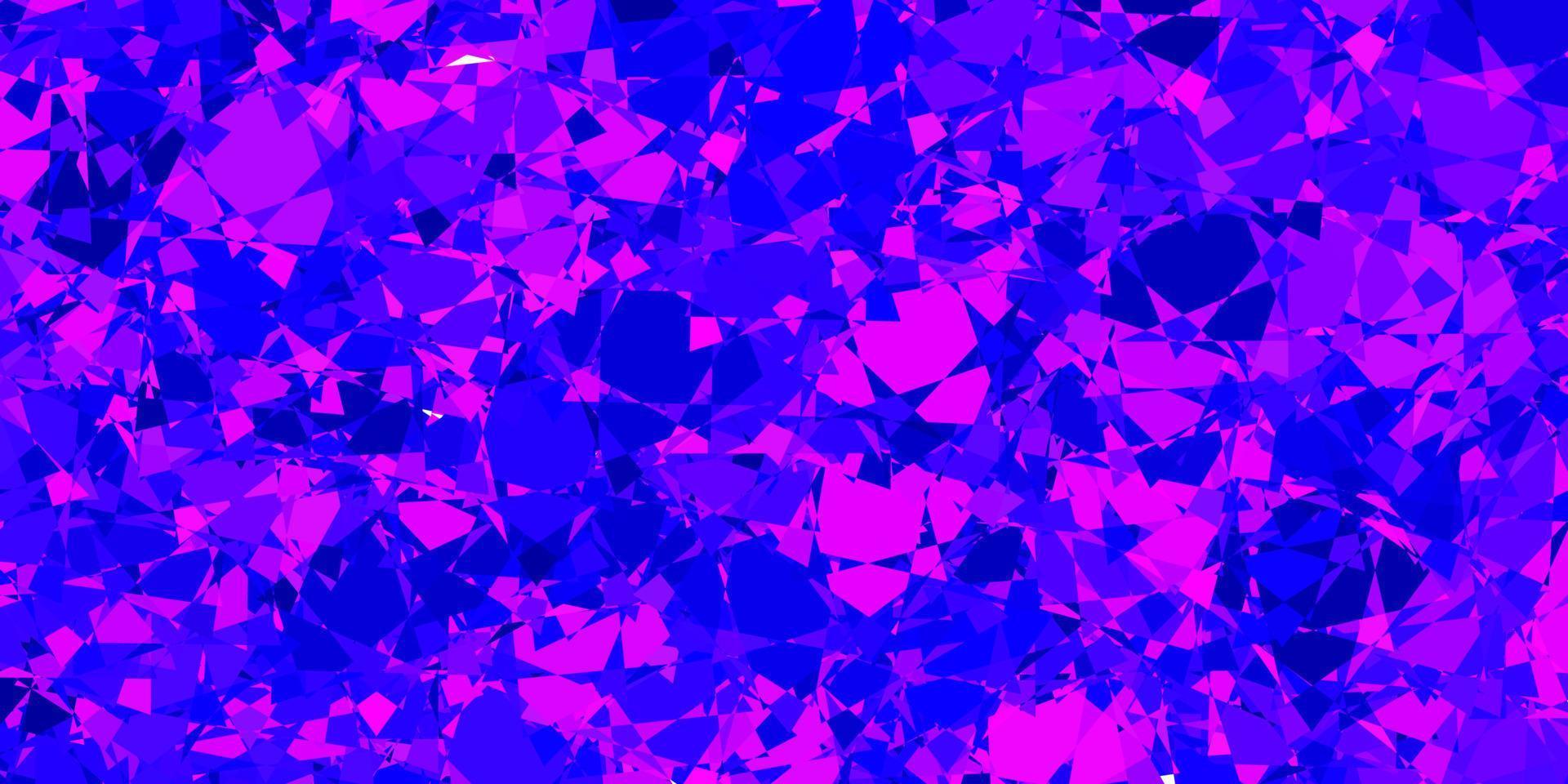 Dark Pink, Blue vector background with triangles.
