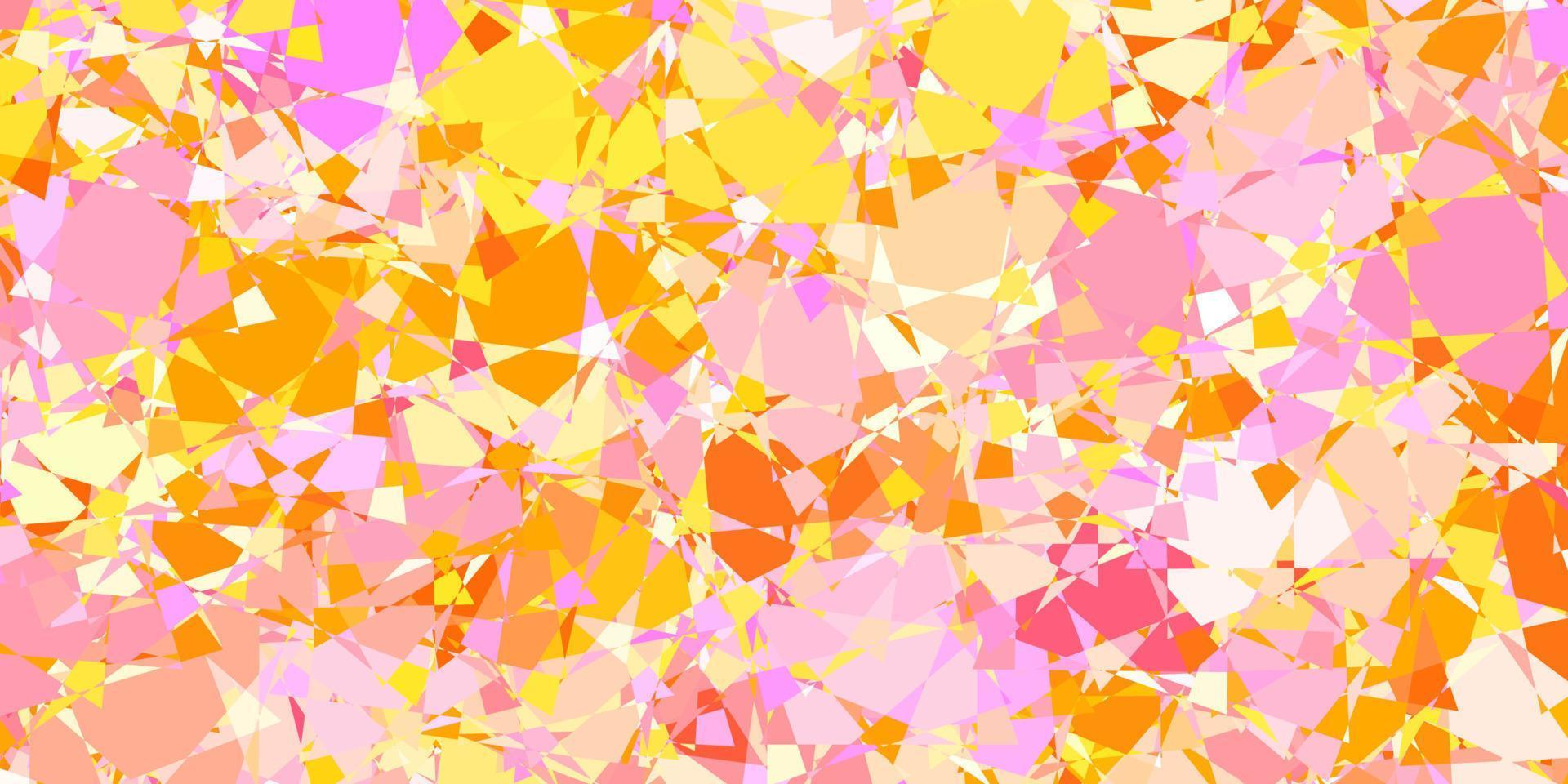 Dark Pink, Yellow vector pattern with polygonal shapes.