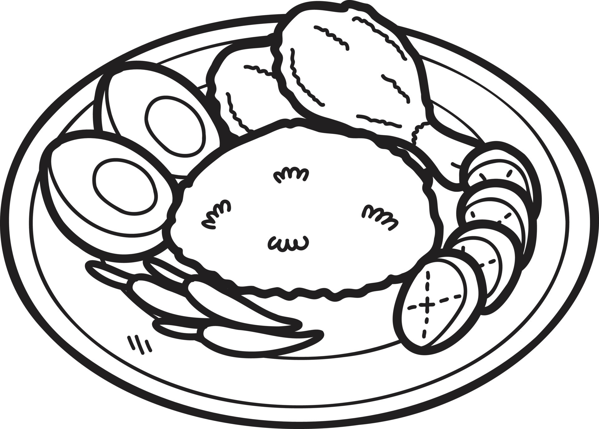 Hand Drawn fried chicken rice or Thai food illustration 16837686 Vector