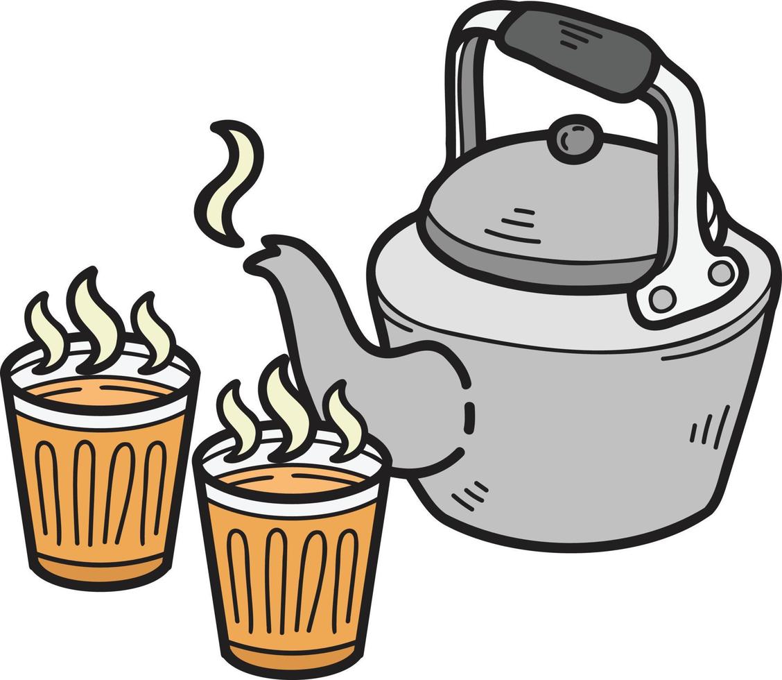 Hand Drawn kettle illustration vector