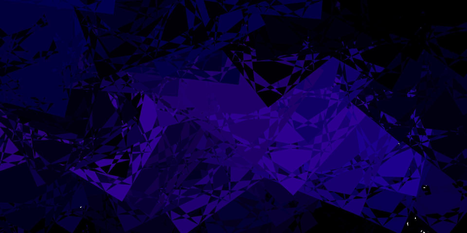 Dark Purple vector background with polygonal forms.