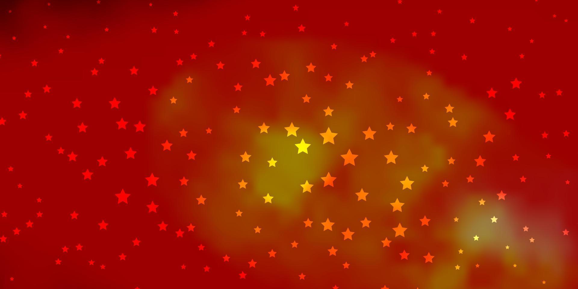 Dark Red, Yellow vector background with colorful stars.