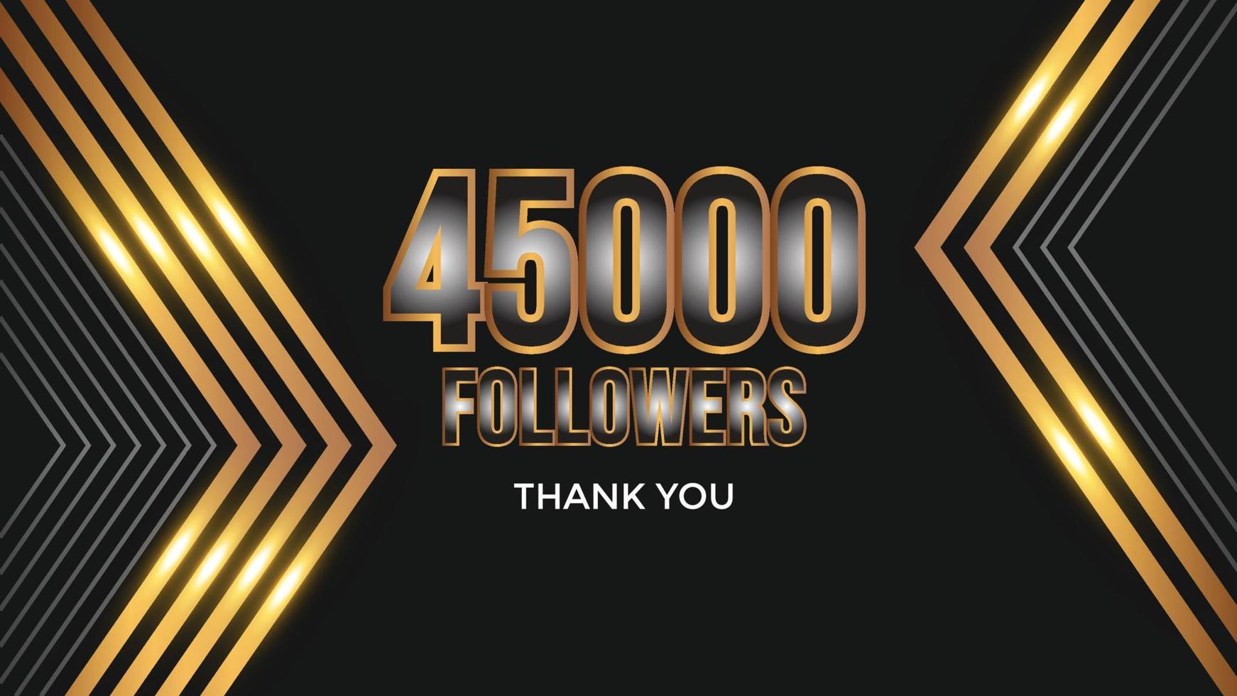 usuario gracias celebrar de 45000 suscriptores y seguidores. 45k seguidores gracias vector