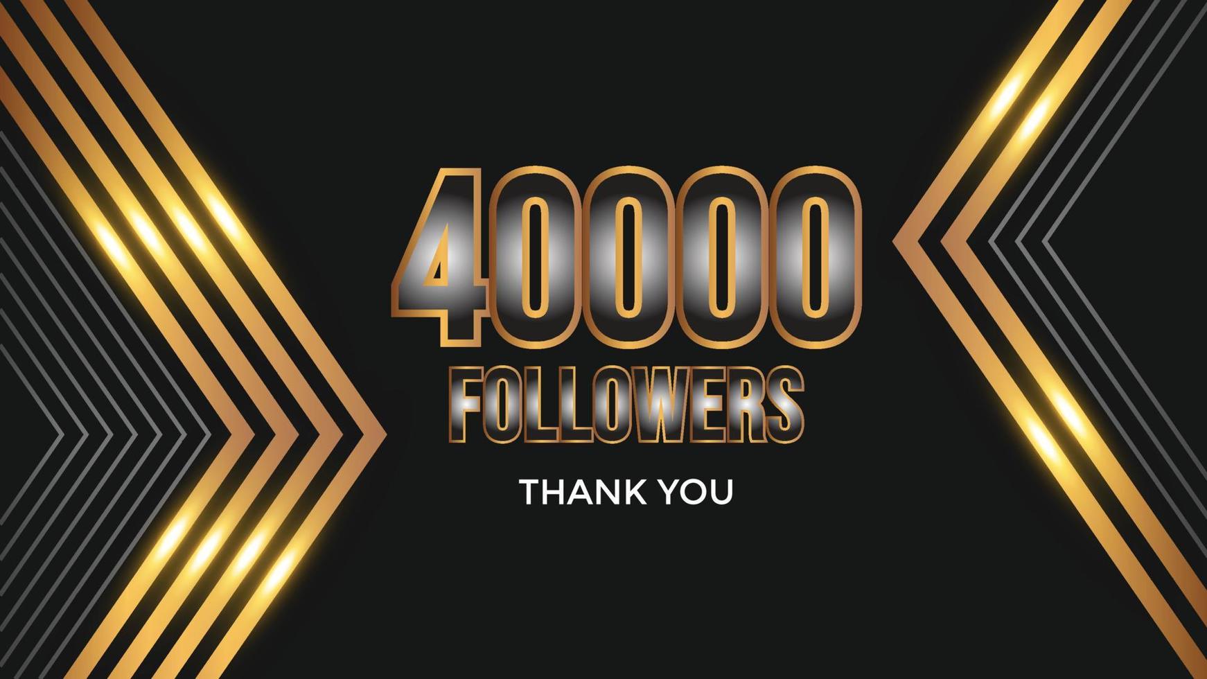 plantilla de celebración 40000 suscriptores para redes sociales. 40k seguidores gracias vector