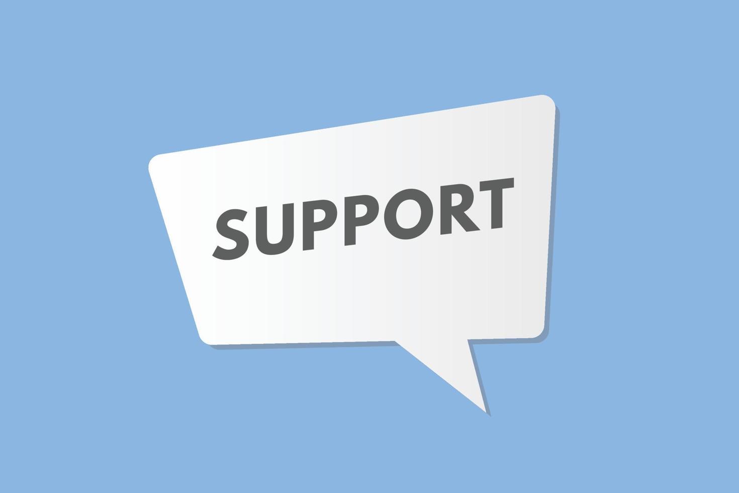 support text Button. support Sign Icon Label Sticker Web Buttons vector