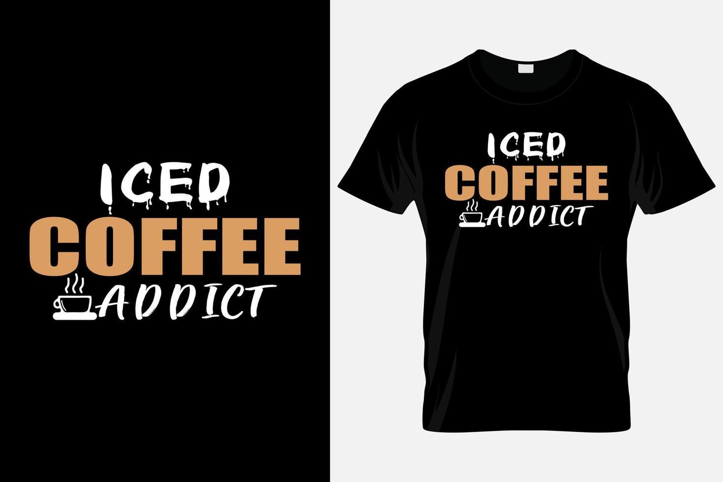 Iced coffee typography t shirt colorful template vector