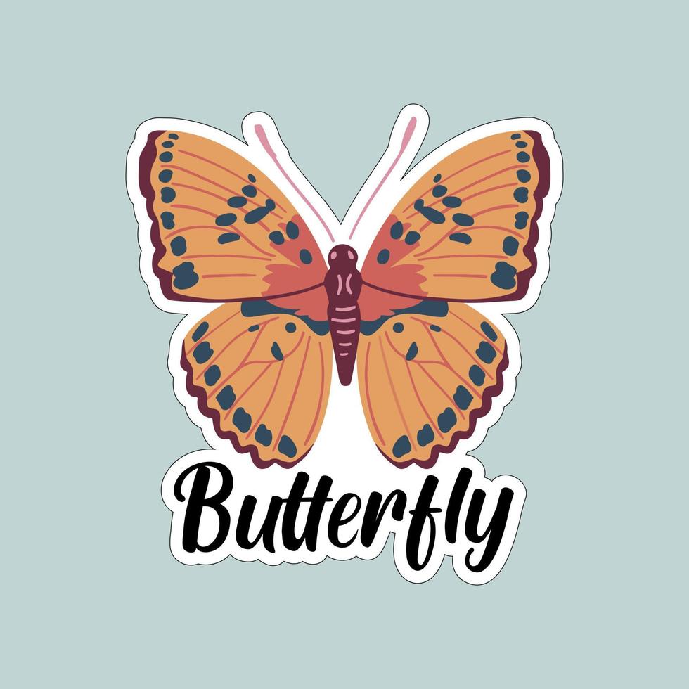 Beautiful colorful butterflies. Butterfly illustration for stickers or print. Butterfly vector design