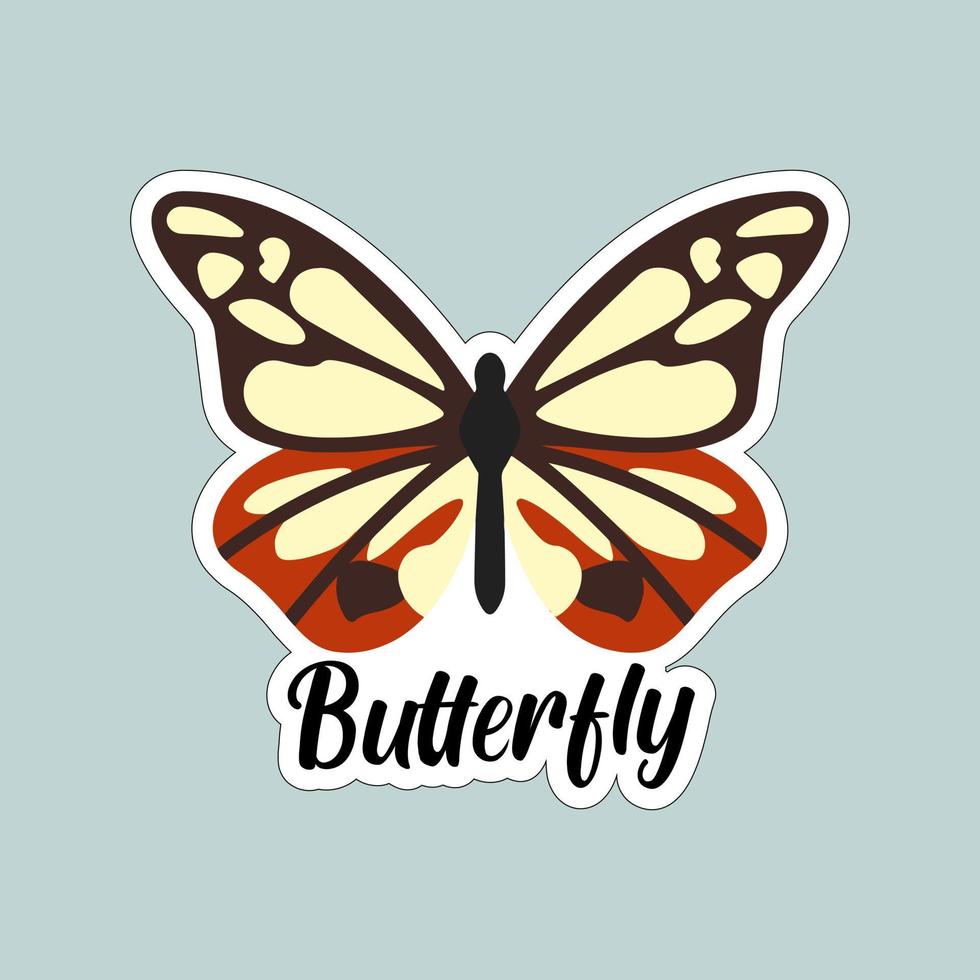 Beautiful colorful butterflies. Butterfly illustration for stickers or print. Butterfly vector design