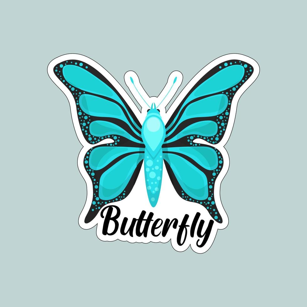 Beautiful colorful butterflies. Butterfly illustration for stickers or print. Butterfly vector design