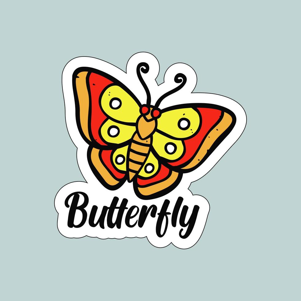 Beautiful colorful butterflies. Butterfly illustration for stickers or print. Butterfly vector design