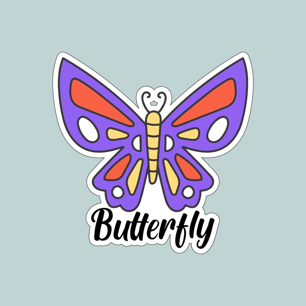 Beautiful colorful butterflies. Butterfly illustration for stickers or print. Butterfly vector design
