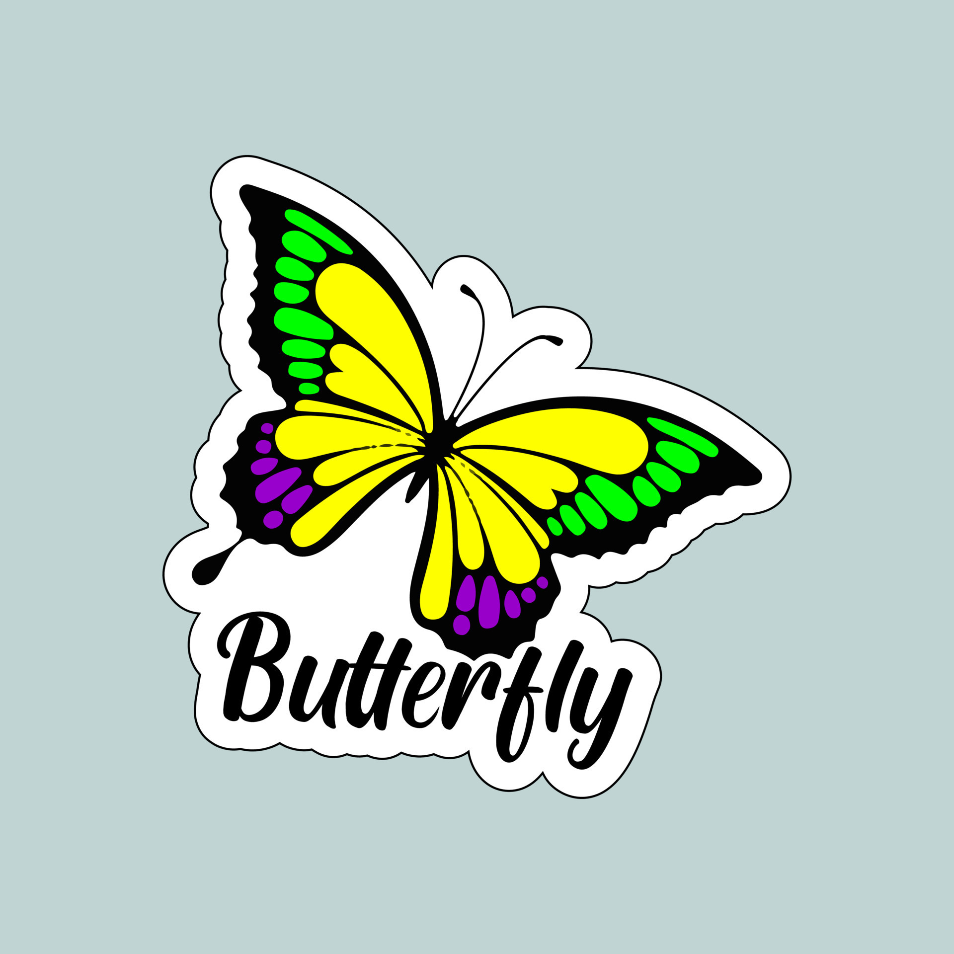 Beautiful colorful butterflies. Butterfly illustration for stickers or