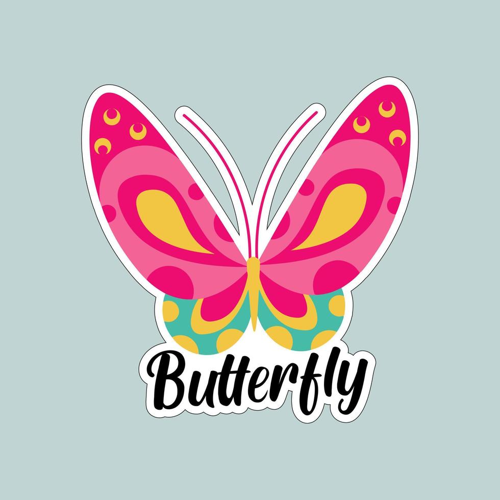 Beautiful colorful butterflies. Butterfly illustration for stickers or print. Butterfly vector design