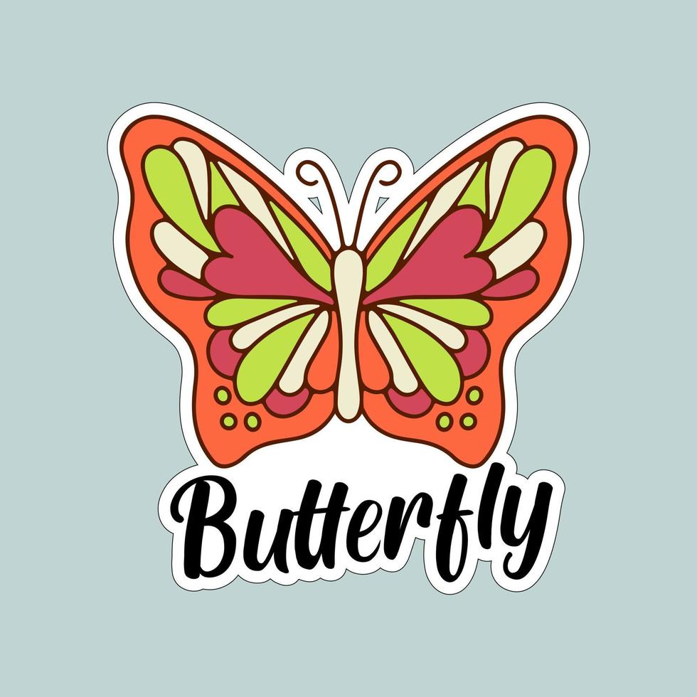 Beautiful colorful butterflies. Butterfly illustration for stickers or print. Butterfly vector design