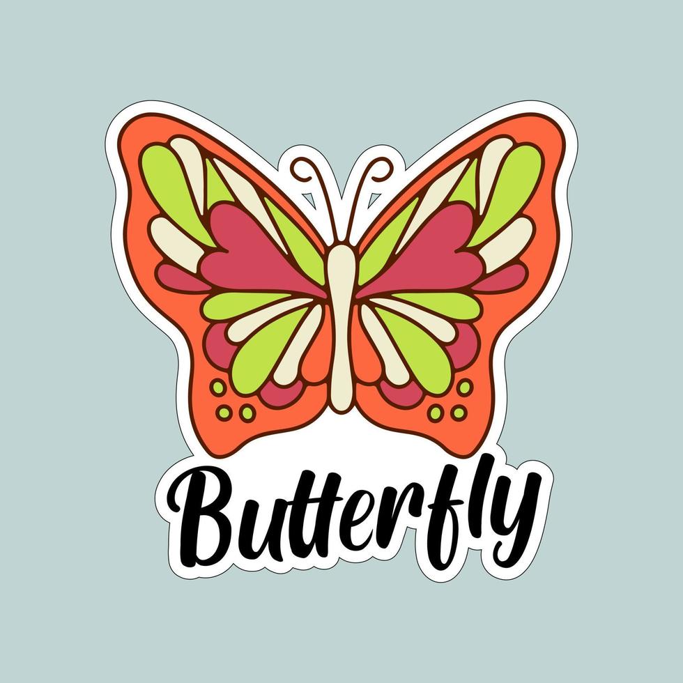 hermosas mariposas de colores. ilustración de mariposa para pegatinas o impresión. diseño de vector de mariposa