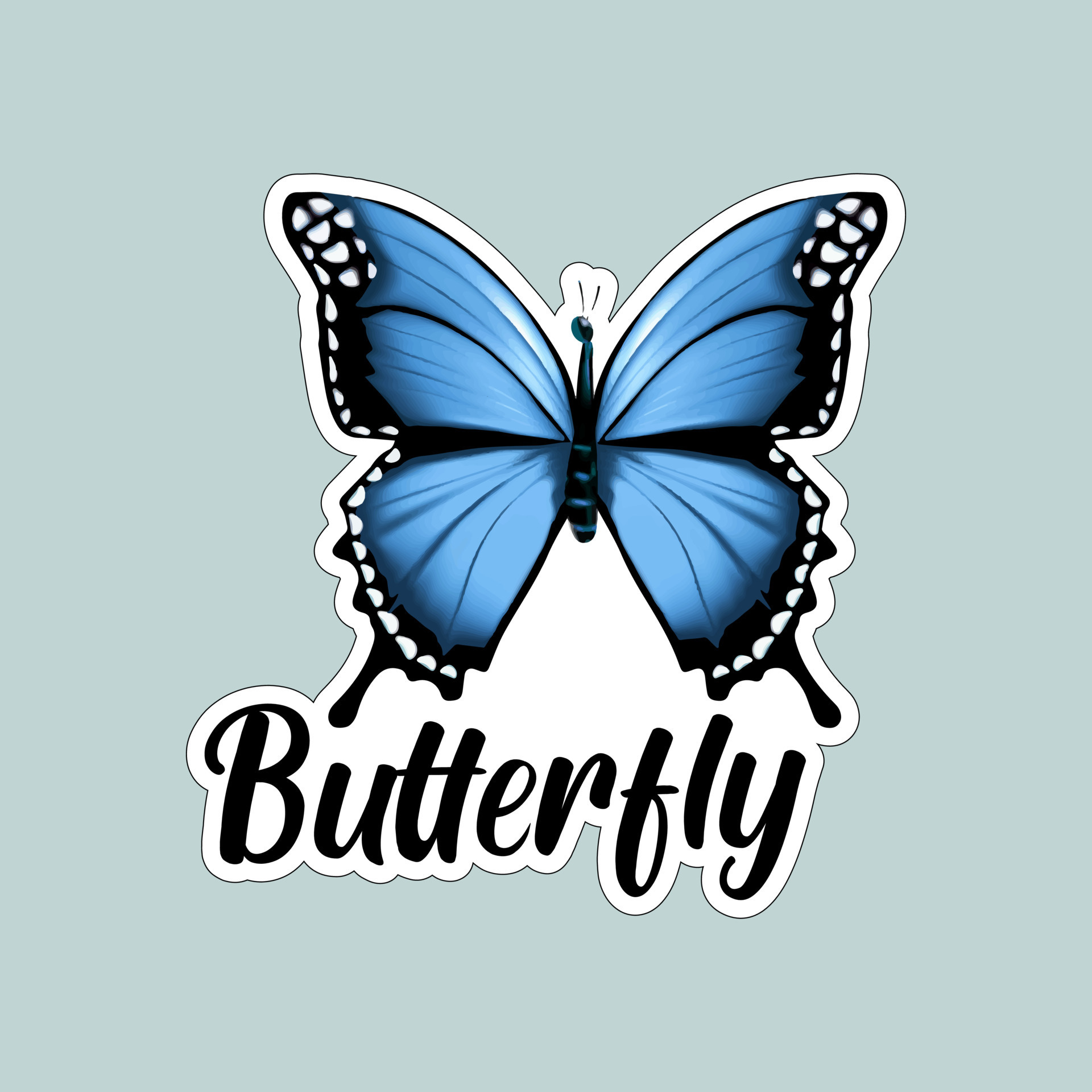 Beautiful colorful butterflies. Butterfly illustration for stickers or