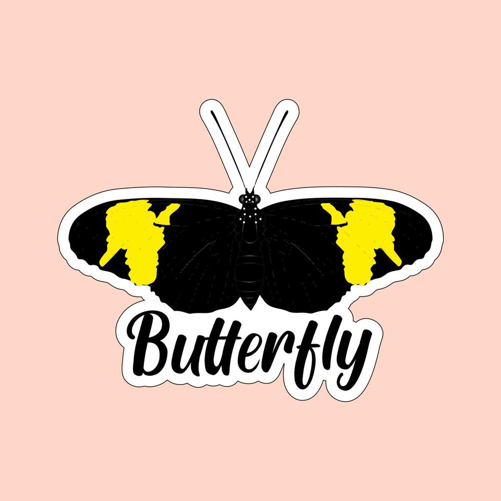 Beautiful colorful butterflies. Butterfly illustration for stickers or print. Butterfly vector design