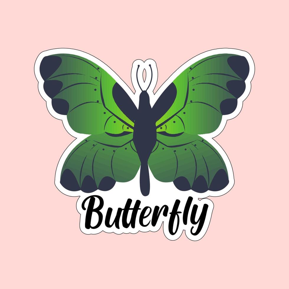 Beautiful colorful butterflies. Butterfly illustration for stickers or print. Butterfly vector design