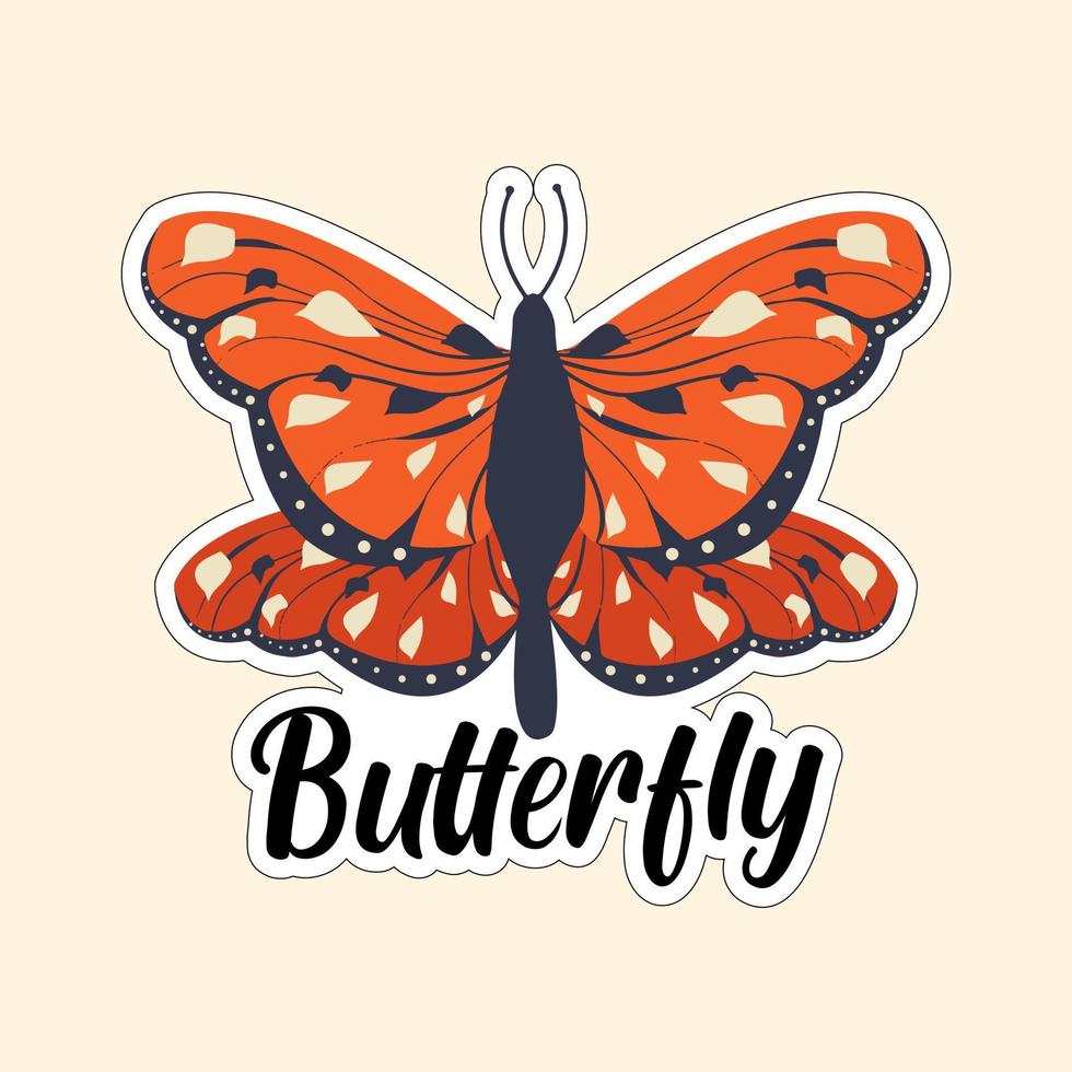 Beautiful colorful butterflies. Butterfly illustration for stickers or print. Butterfly vector design