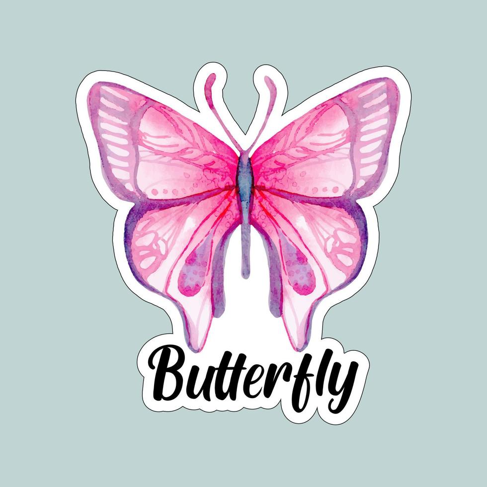 Beautiful colorful butterflies. Butterfly illustration for stickers or print. Butterfly vector design