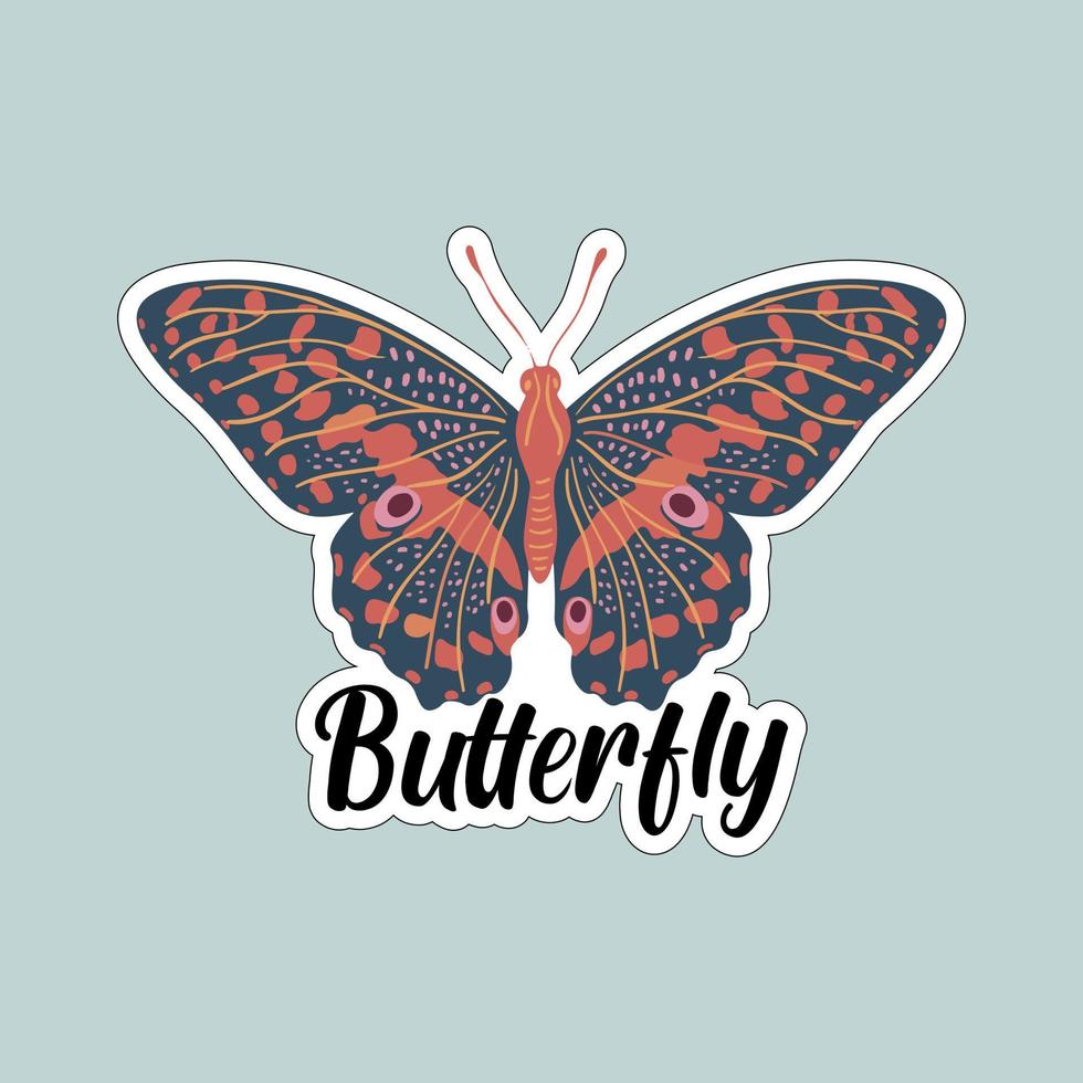 Beautiful colorful butterflies. Butterfly illustration for stickers or print. Butterfly vector design