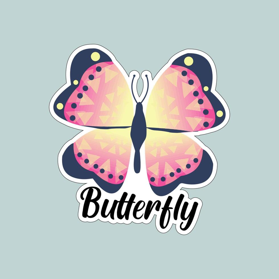 Beautiful colorful butterflies. Butterfly illustration for stickers or print. Butterfly vector design