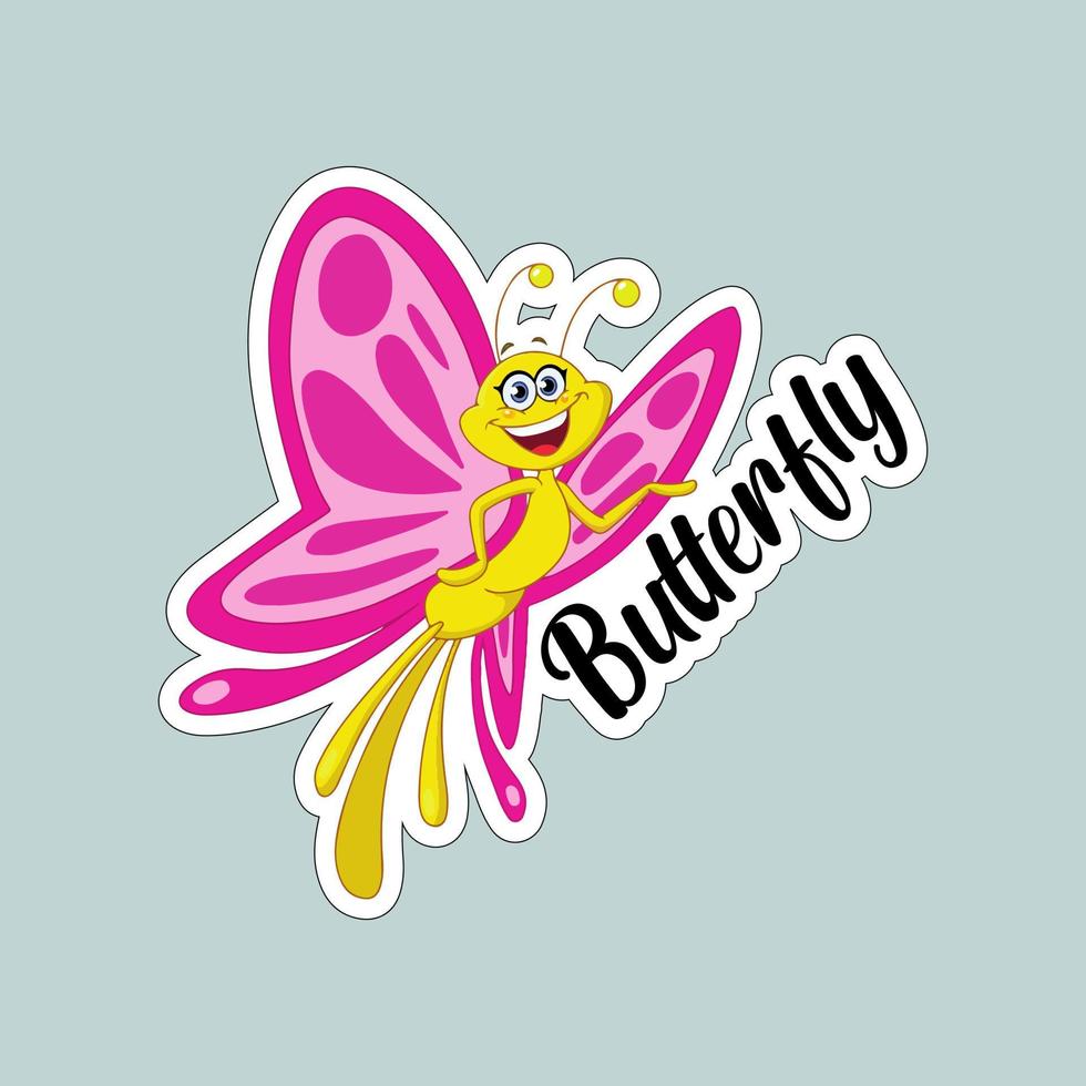 Beautiful colorful butterflies. Butterfly illustration for stickers or print. Butterfly vector design