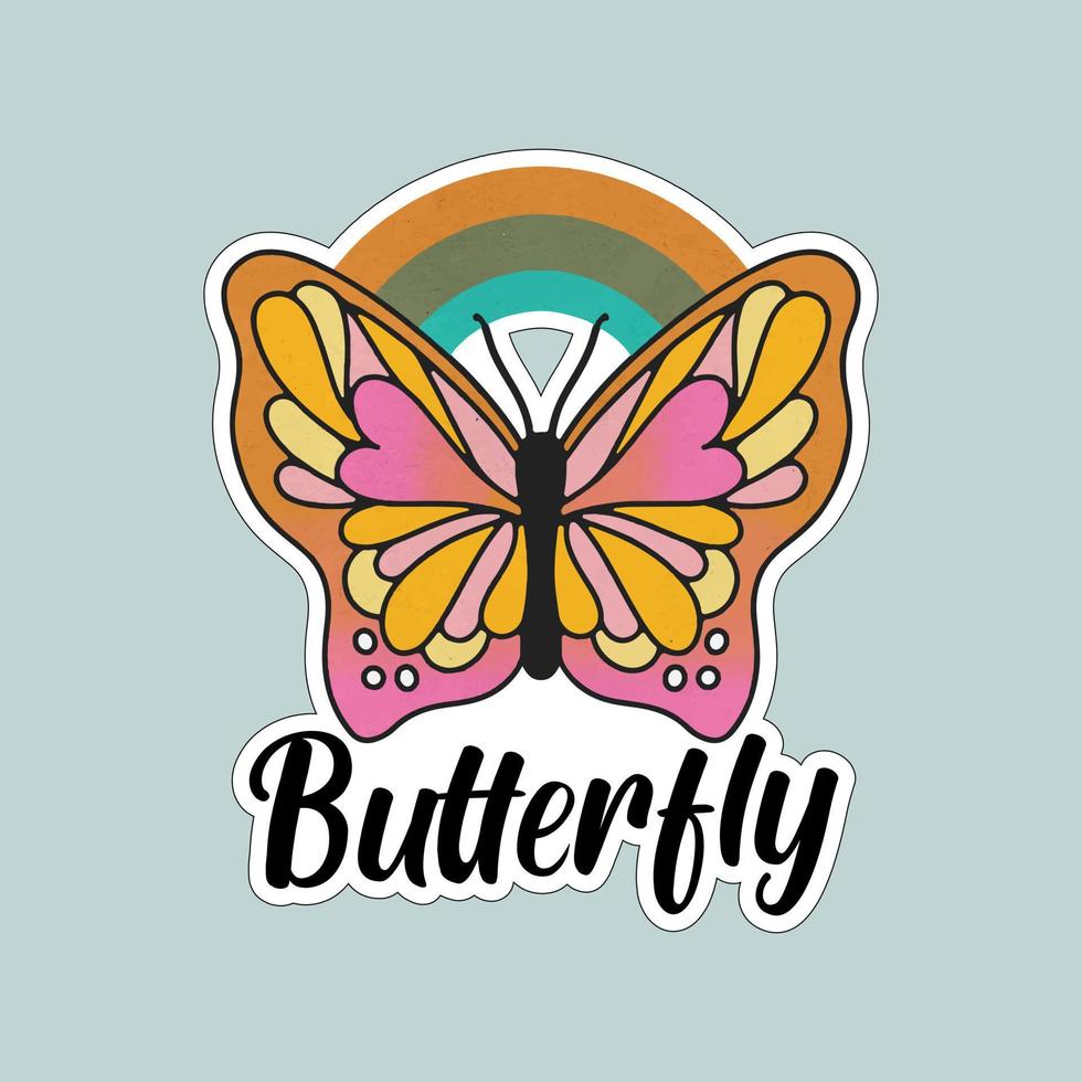 Beautiful colorful butterflies. Butterfly illustration for stickers or print. Butterfly vector design