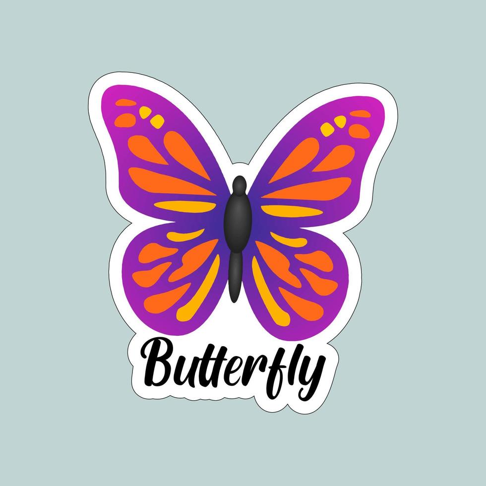Beautiful colorful butterflies. Butterfly illustration for stickers or print. Butterfly vector design