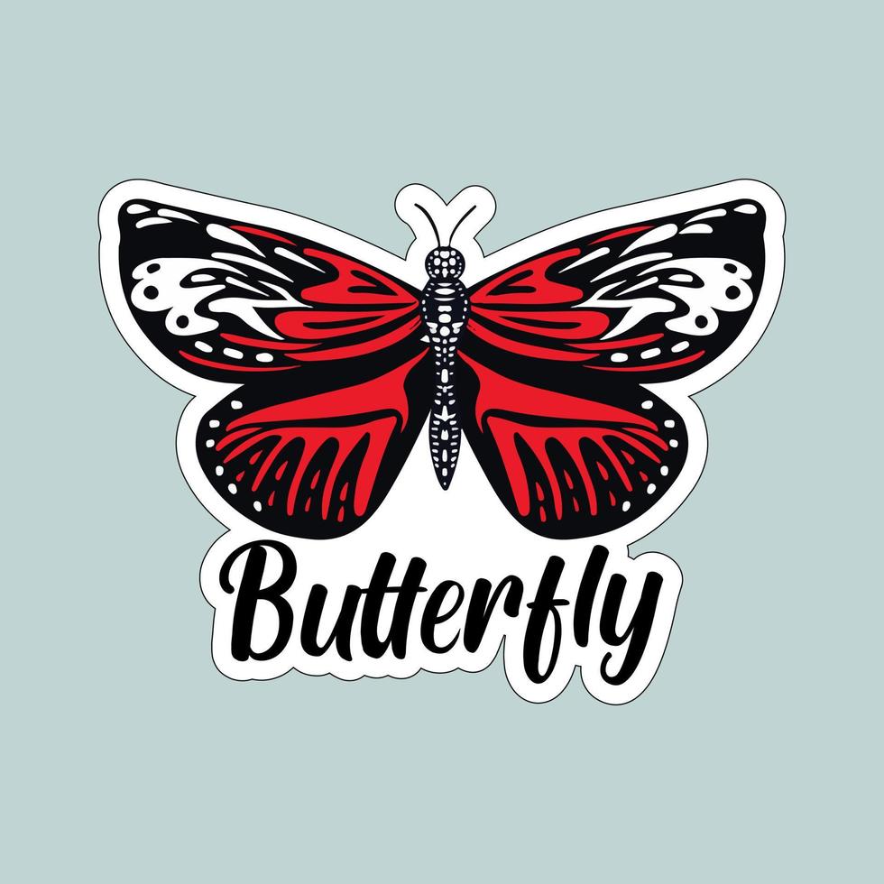 Beautiful colorful butterflies. Butterfly illustration for stickers or print. Butterfly vector design