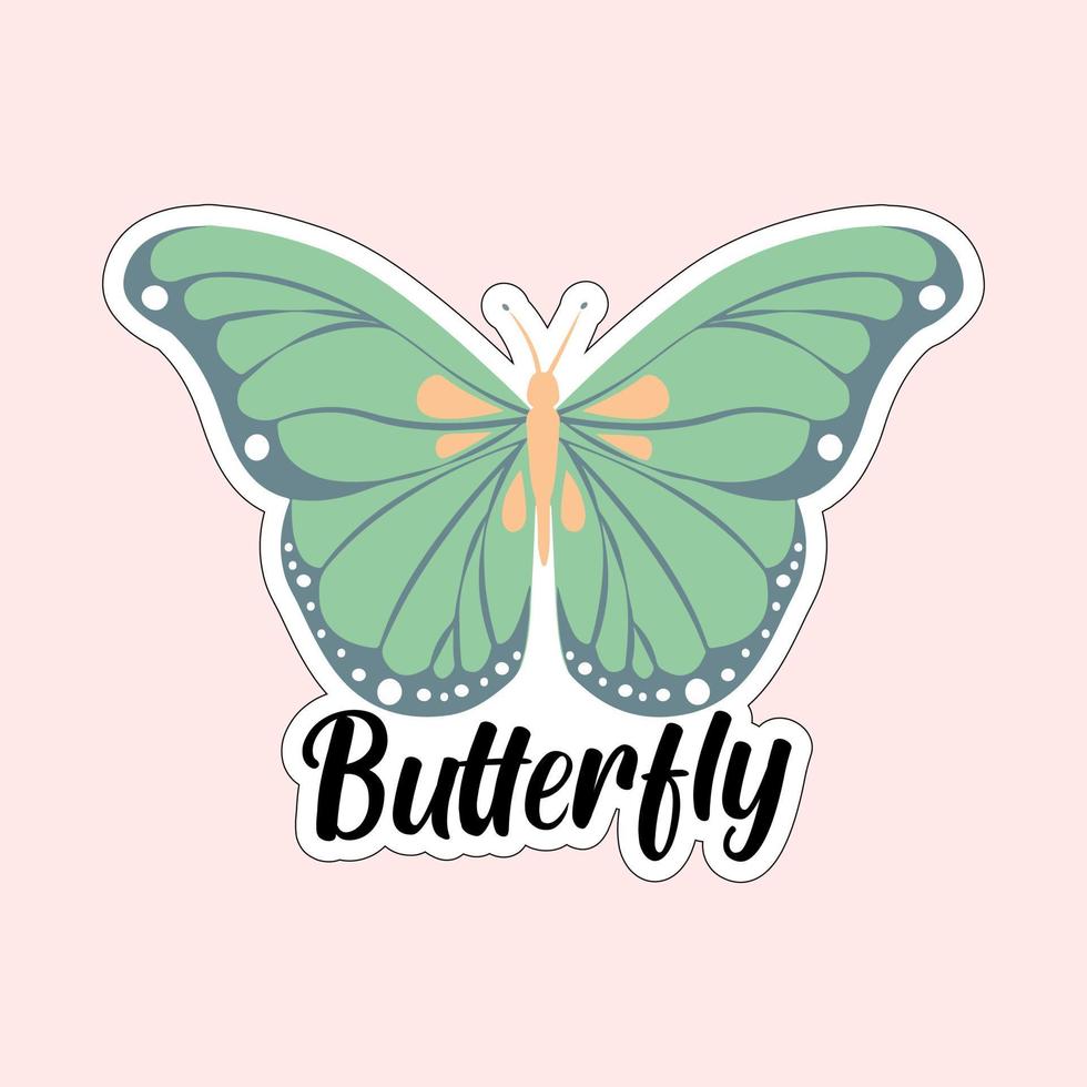 Beautiful colorful butterflies. Butterfly illustration for stickers or print. Butterfly vector design