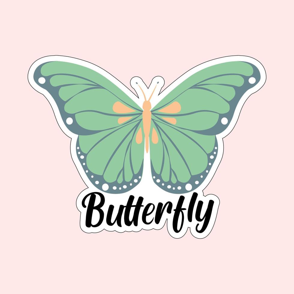 hermosas mariposas de colores. ilustración de mariposa para pegatinas o impresión. diseño de vector de mariposa