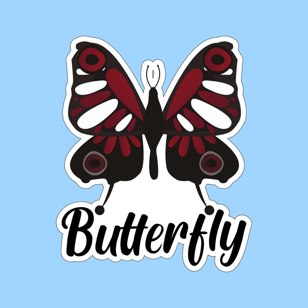 Beautiful colorful butterflies. Butterfly illustration for stickers or print. Butterfly vector design