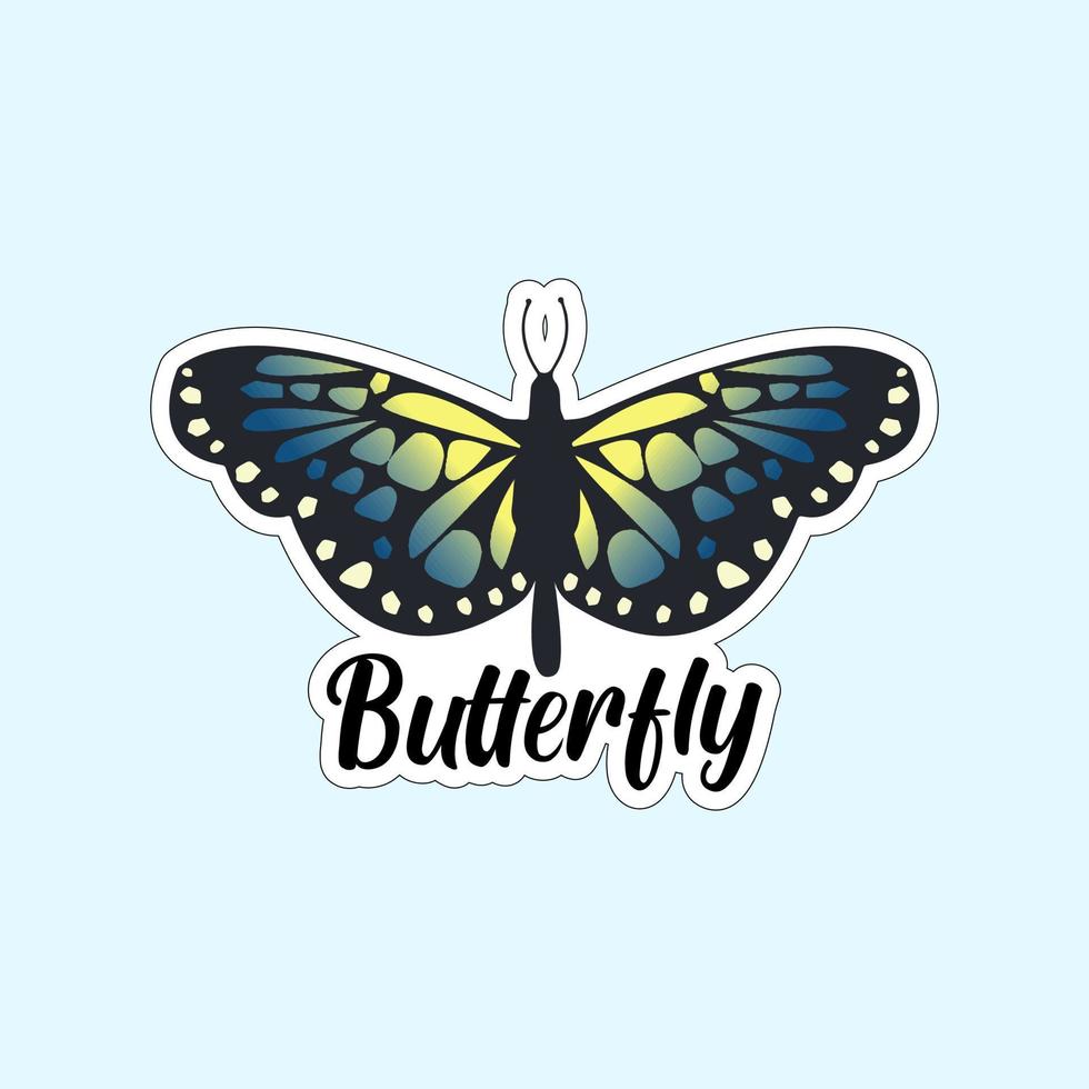 Beautiful colorful butterflies. Butterfly illustration for stickers or print. Butterfly vector design