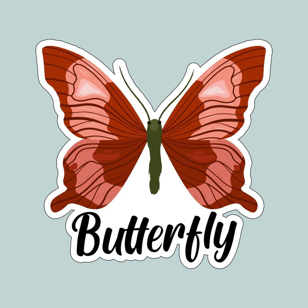 Beautiful colorful butterflies. Butterfly illustration for stickers or print. Butterfly vector design