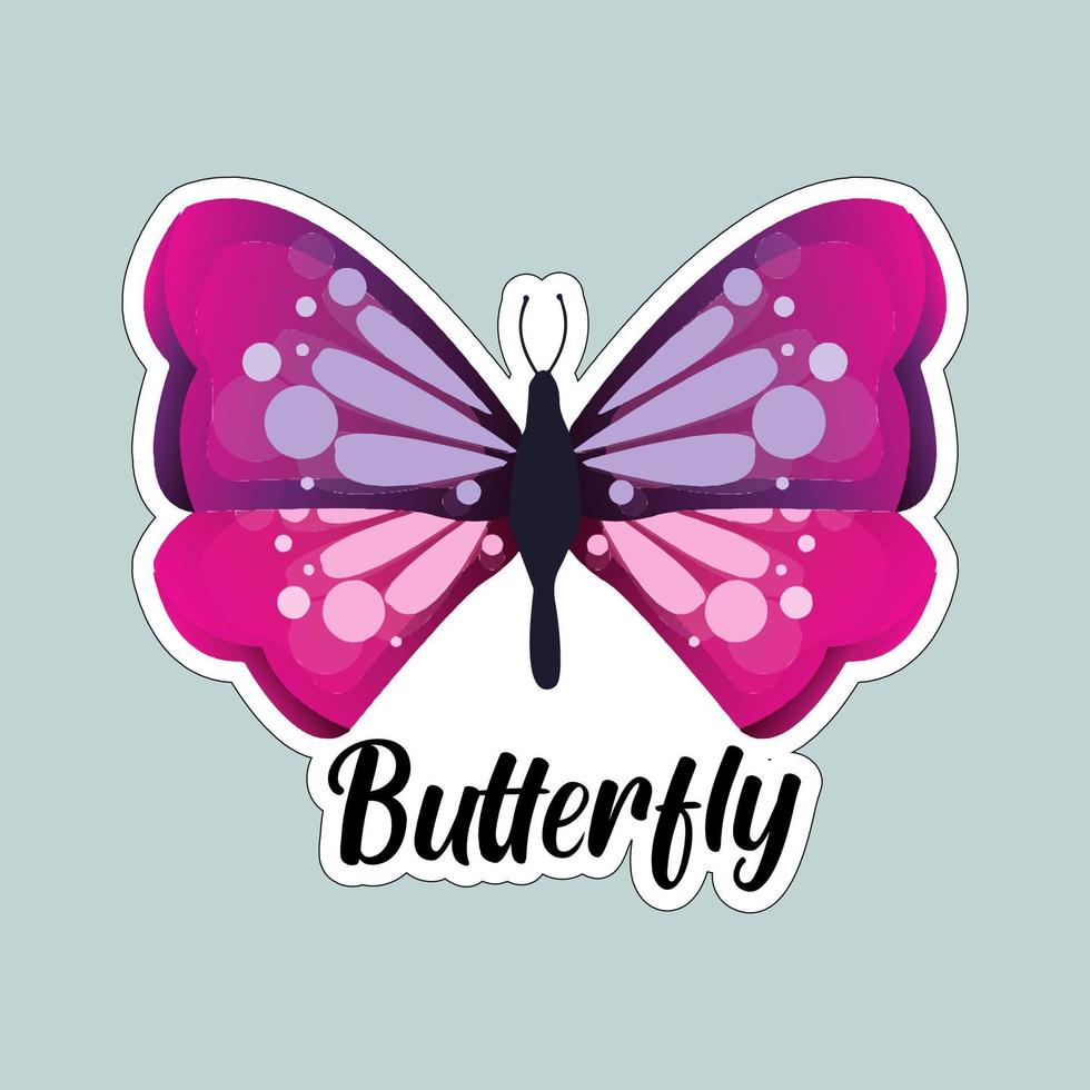 Beautiful colorful butterflies. Butterfly illustration for stickers or print. Butterfly vector design