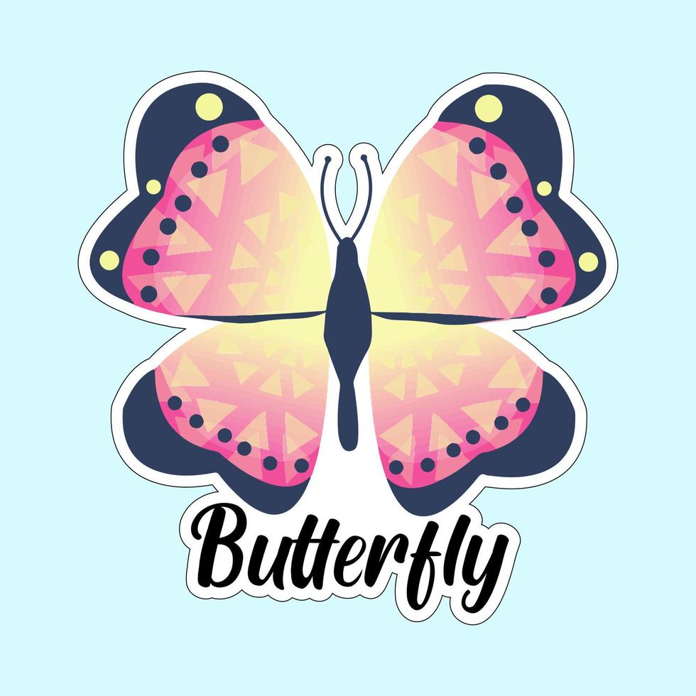 Beautiful colorful butterflies. Butterfly illustration for stickers or print. Butterfly vector design