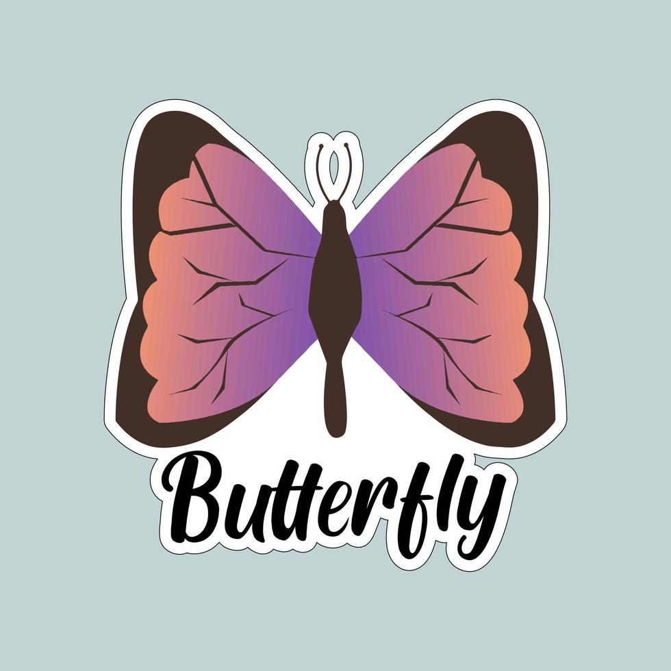 Beautiful colorful butterflies. Butterfly illustration for stickers or print. Butterfly vector design