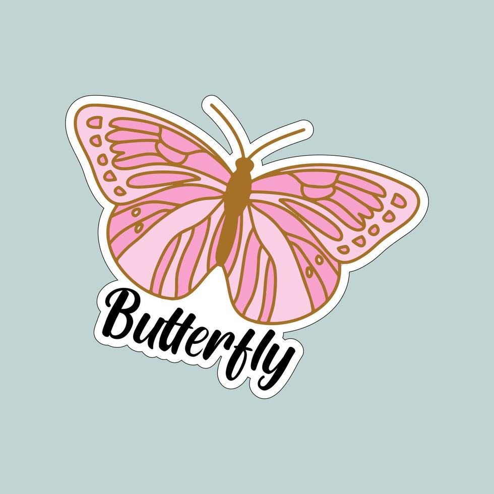 Beautiful colorful butterflies. Butterfly illustration for stickers or print. Butterfly vector design