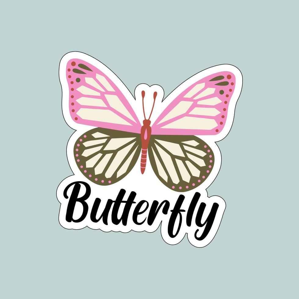 Beautiful colorful butterflies. Butterfly illustration for stickers or print. Butterfly vector design