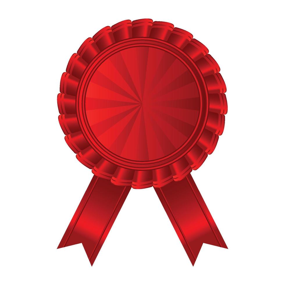 Red Ribbon Badge on White Background vector