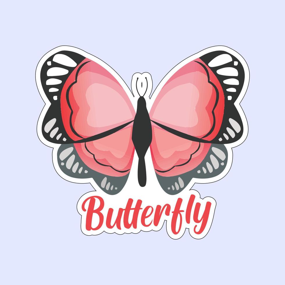 hermosas mariposas de colores. ilustración de mariposa para pegatinas o impresión. diseño de vector de mariposa