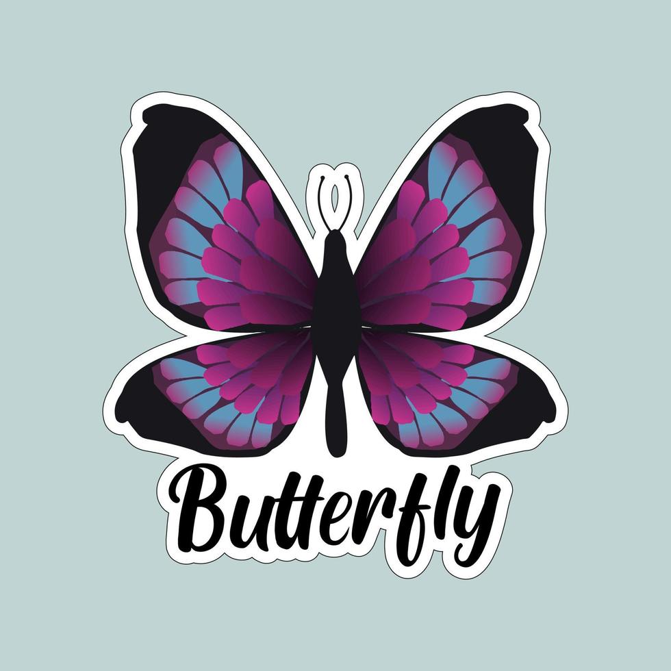 Beautiful colorful butterflies. Butterfly illustration for stickers or print. Butterfly vector design