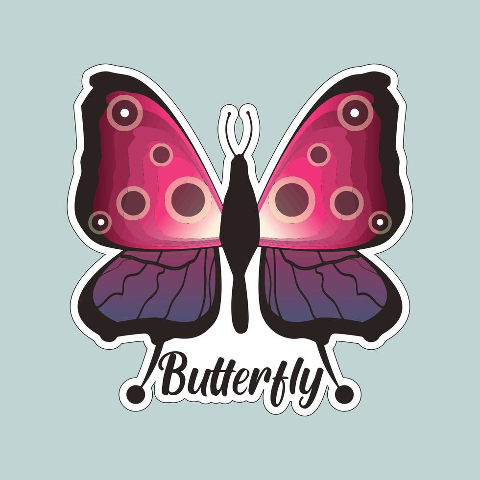 hermosas mariposas de colores. ilustración de mariposa para pegatinas o impresión. diseño de vector de mariposa